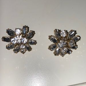 J CREW large diamond earrings